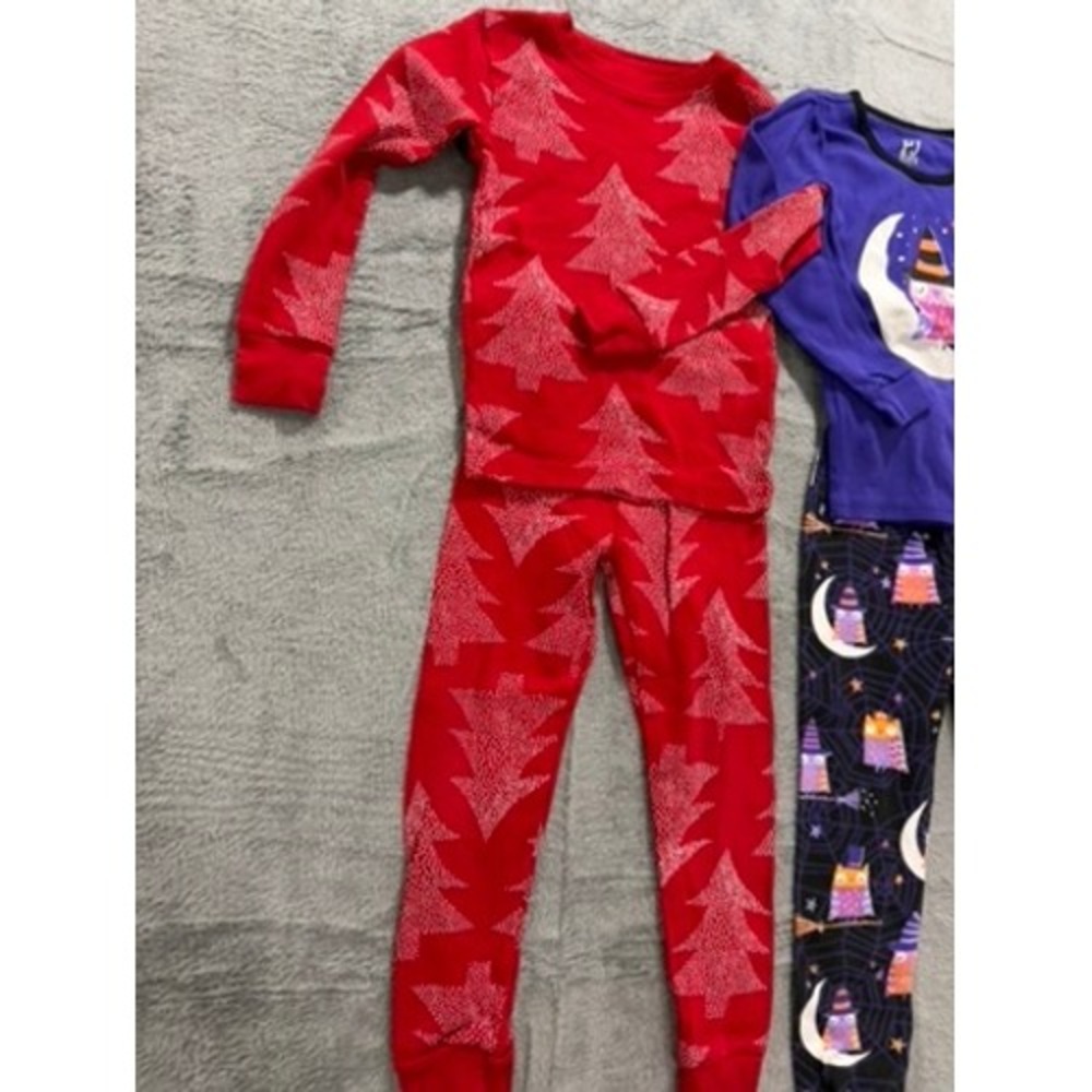 Carter's & PJ Place Kids Pajama‎ Set Bundle 4T Christmas Tree Night Owl 2-Pack - Picture 2 of 7